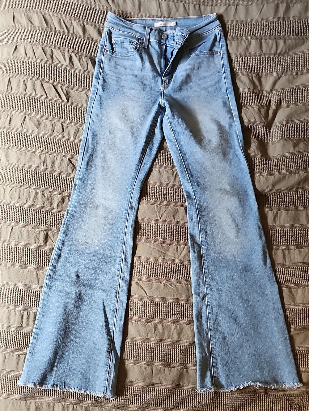 Levi's Light Blue Women's Flare Jeans with Raw Hem